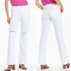 NWT dear John jaxtyn high rise bootcut jeans in optic white size 28 distressed